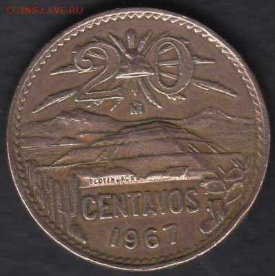 Мексика 20 центаво 1967 до 29.07.2014 22-00 - Мексика 20 центаво 1967 а