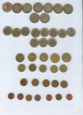 2 евро,евро и евроценты 42 монеты до 30-07-14 в 22.00 по МСК - 365380755