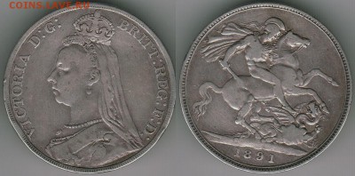 Британия, крона 1891 - до 22-00мск 28.07 - GB-cr-1891