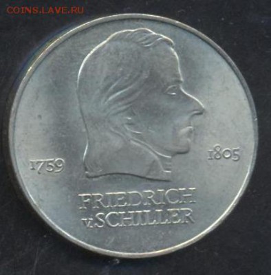 ГДР 20 марок 1972 г. Фридрих Шиллер. До 30.07.14 г. 21-00 МС - 20 м 1972 1