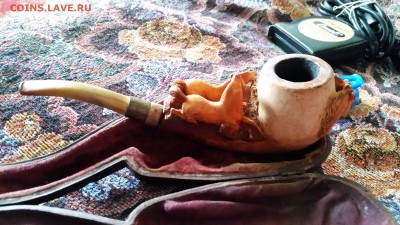 трубка курительная с конями , слоновая кость - 20140719_140254