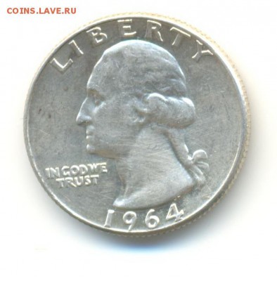 Ag. сша 25 центов 1964D . до 1.08 22:00 - 5