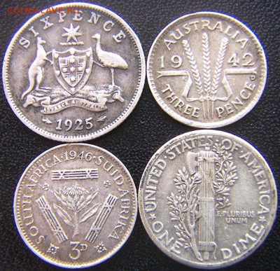 4 серебряные монеты 1925 - 1946; до 29.07_22.28мск - 8313