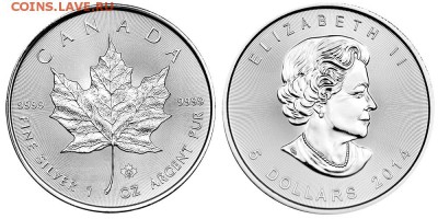 СЕРЕБРО НОВИНКИ 2014 г. УНЦОВКИ НАБОРЫ ДЕШЕВО!!! - Canada 2014 Leaf