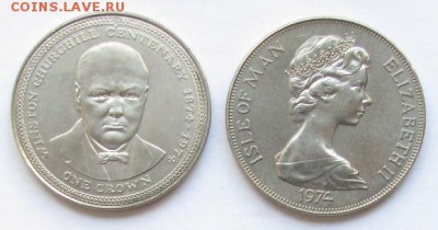 ОСТРОВ МЭН Кроны 2001 г. Гарри Поттер 5 монет АНЦ - Isle of Man Crown 1974.JPG
