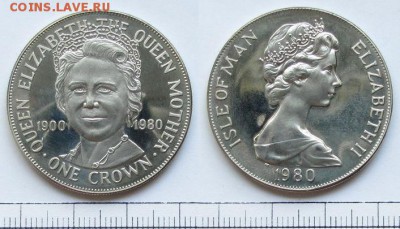 ОСТРОВ МЭН Кроны 2001 г. Гарри Поттер 5 монет АНЦ - Isle of Man  Crown 1980.JPG