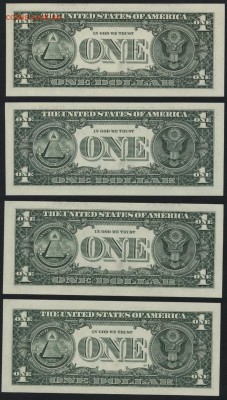 1 доллар США 2009г 4шт все с 222. до 22-00 мск 03.08.14 г. - 1дол 4шт 222 реверс
