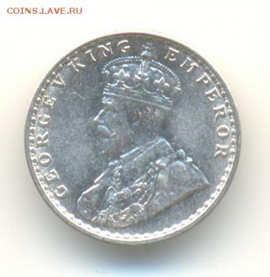 Ag. брит. индия 2 анна 1917. XF . до 2.08 22:00 - 14