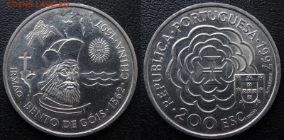 Христианство на монетах и жетонах - Бенто де Гоиш, 1997, 200 эскудо, Португалия