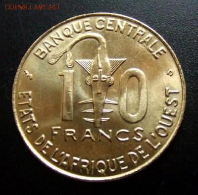 с 1 руб. ЗАП.АФРИК.ШТАТЫ 10 фр. (2002) ФАО до 05.08 (22.00) - Зап. Африк. штаты 10 франков (2002) ФАО Р