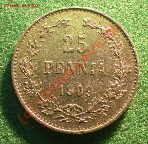 25  пенни   Рус.Фин.   1909 г   до  07.04.10   21-40 МСК - 25 пенни 1909 г реверс