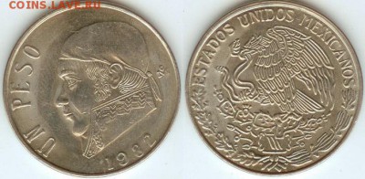 Мексика Мексика 1 песо 1982 , до 21.00 мск 09.08.2014 - Мексика 1 песо 1982
