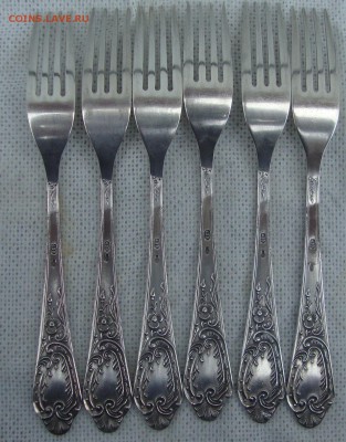 Вилки, серебро 875 проба,6 штук, новые - P1-1