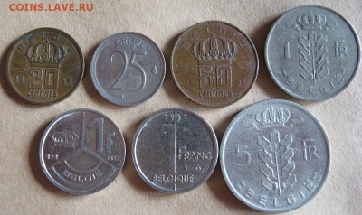 Бельгия 7 монет 1951-1994 гг. до 22.00 09.08.14 - подборка