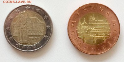 БМ 2 евро 2010 Германия, Бремен; 50 крон 2009 Чехия до 12.08 - 2