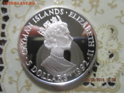 Кайман 5 долларов Олимпиада Барселона 1992 Серебро,proof - IMG_0542.JPG