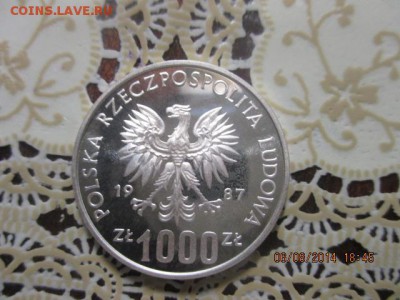 Польша 1000 злотых олимпиада сеул 1987 Серебро,proof Probe - IMG_0513.JPG