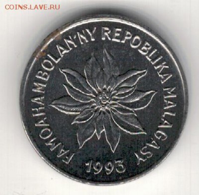 Мадагаскар франк 1993 до 11.08.14 в 22.00мск (8971) - 4-мад1ф