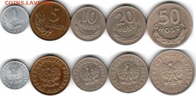 Польша подборка 1949г- 5шт., до 21.00. мск 12.08.2014 - Польша подборка 1949г- 5шт.