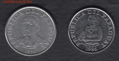 Парагвай 5 гуарани 1986 и 10 гуарани 80 до 08.08.2014 22-00 - 444