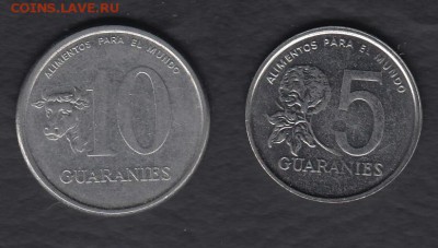Парагвай 5 гуарани 1986 и 10 гуарани 80 до 08.08.2014 22-00 - 333