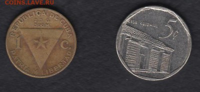 Куба 1 центаво 1953 и 5 центаво 1999 до 08.08.2014 22-00 - 333