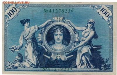 ГЕРМАНИЯ 100 МАРОК 1908 ДО 14.08.14 В 22.00МСК (5776) - 1-г100м1908а