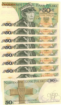 ПОЛЬША 50 ЗЛОТЫХ 1988 (10ШТ) ДО 14.08 В 22Ч (9289) - Изображение 013