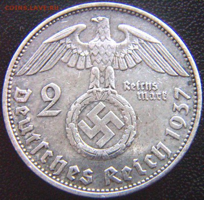Германия _2 рейхсмарки 1937(А). Старт 1 руб; до 11.08_22.00м - 8448