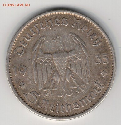 Ag ГЕРМАНИЯ 5 МАРОК 1935А ДО 14.08 В 22.00МСК (9561) - 5-г5м35а