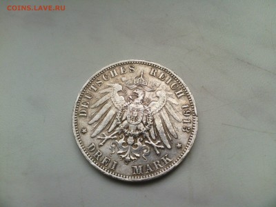 Саксония 3 марки 1913 год до 14.08 - 22