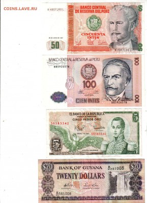 ЛАТИНСКАЯ АМЕРИКА, суперлот 27 шт. (UNC-F), до 16.08 @ 22:00 - banknote_1764