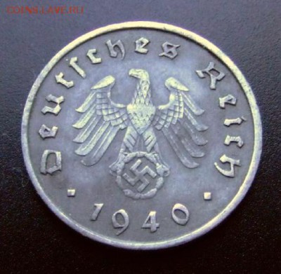 с 1 руб. ГЕРМАНИЯ (Рейх) 10 пф. (1940А) цинк до14.08 (22.00) - Германия (Рейх) 10 рейхспфеннигов ( 1940 А) цинк А