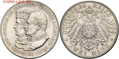 Саксония 2 марки 1909 Лейпциг - 110 tdhj