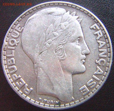 Франция_20 франков 1933. Серебро; до 14.08_22.00мск - 8480
