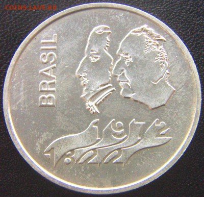 Бразилия_памятные 20 крузейро 1972. Серебро; до 15.08_22.24м - 8061