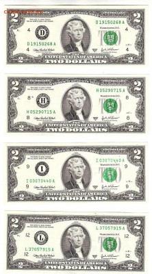 2 доллара США  2003 год -4 штуки - 2d-1