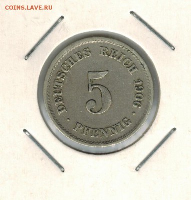 Германия 5 пфеннигов 1906 до 19.08.2014   22-00 - 1 3