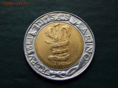 САН МАРИНО 500 лир 1995 aUnc (би-метал) - DSCN2287.JPG