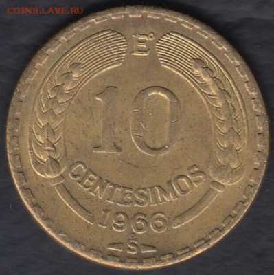 Чили 10 центесимо 1966 до 20.08.2014 22-00 - Чили 10 центесимо 1966 а