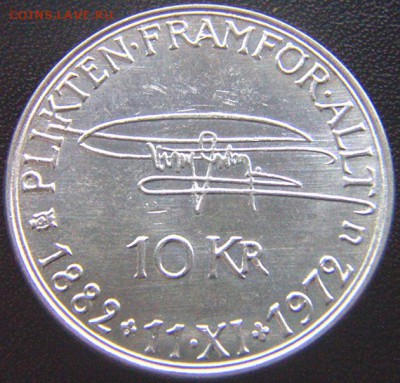Швеция_10 крон 1972 "90 лет королю". Серебро; до 19.08_22.36 - 8193