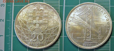 20 эскудо 1966. Португалия. Серебро до 21.08. (четверг) - 20 эскудо 1966