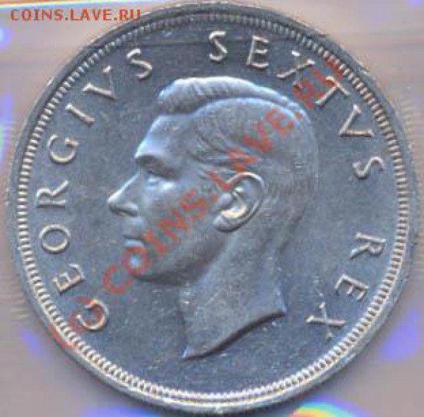 серебро, 5 шиллингов 1952г. (Юж. Африка) 8.04.10 22.30МСК - 1952-1