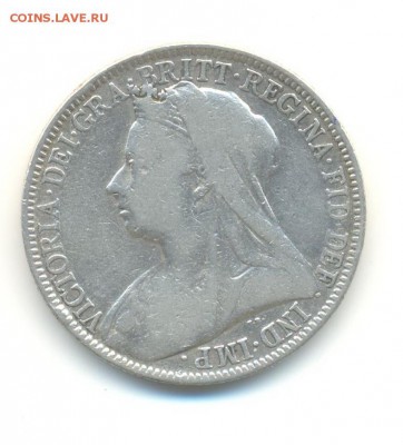 Ag. британия 2 шиллинга 1900 . до 21.08 22:00 - 20