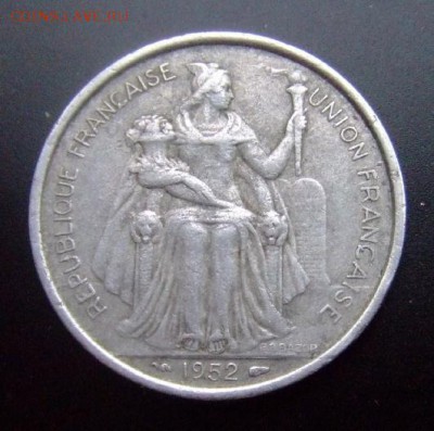 с 1 руб. НОВАЯ КАЛЕДОНИЯ 5 франков (1952) до 25.08 (22.00) - Новая Каледония 5 франков (1952) А