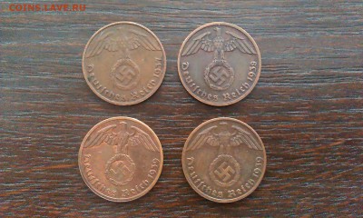 Третий рейх 1 пфенниг 4 монеты до 25.08_22:00 - IMAG1227