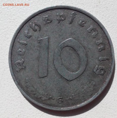 ГЕРМАНИЯ, 10 рейхспфенингов 1944G! До 23.08 22:00 - G120140821
