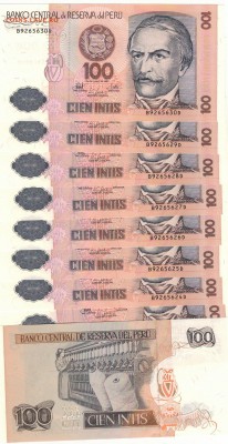 Перу 100 инти 1987 (10шт) до 25.08.14 в 22.00мск (9180) - Изображение 006