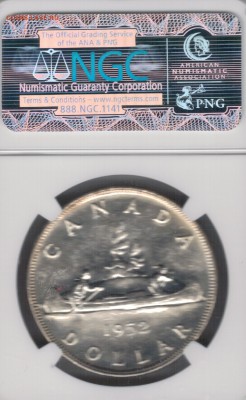 Ag Канада 1$ 1952 в слабе до 25.08 в 22.00мск (9695) - 5-кан52а