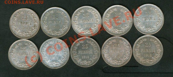 25 пенни 1915-16г. XF-UNC - 10шт. - 25п_1